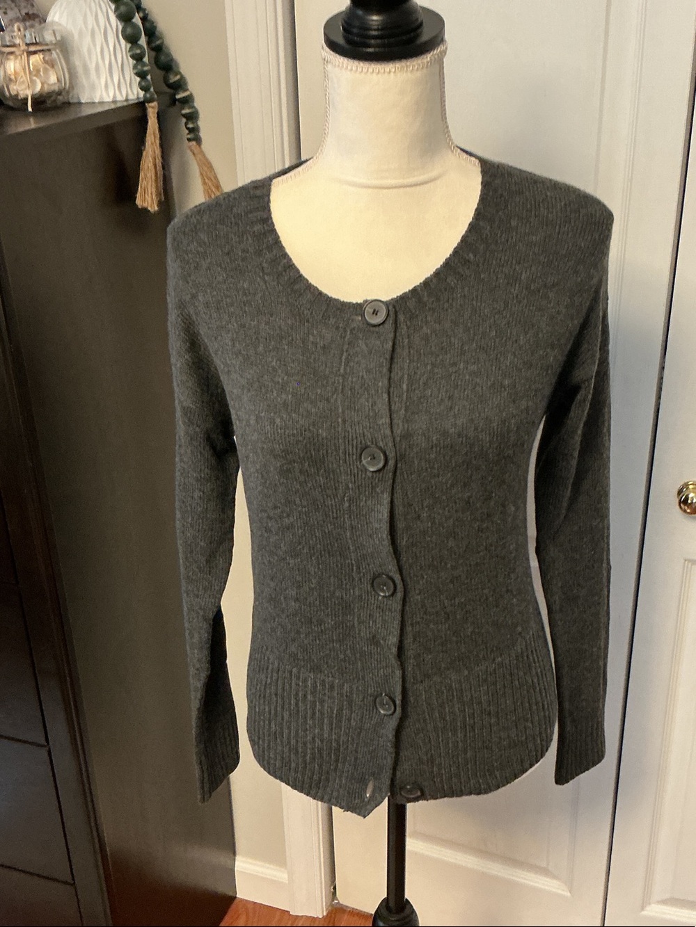 LOFT Charcoal Gray Button-Front Women's Cardigan